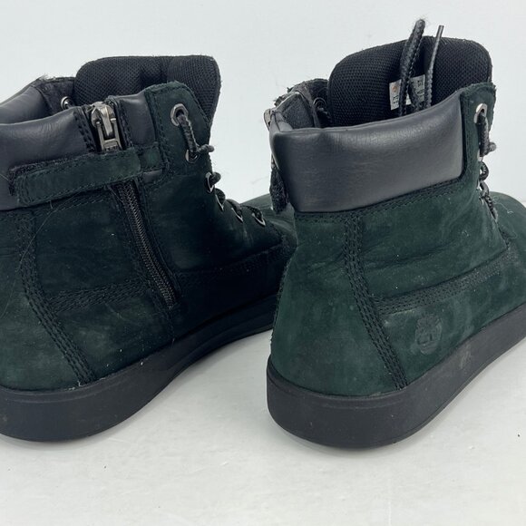 Timberland Kids Boots Size 5 Black Suede Round Toe Ankle Side Zip Flat Heel - Picture 4 of 6